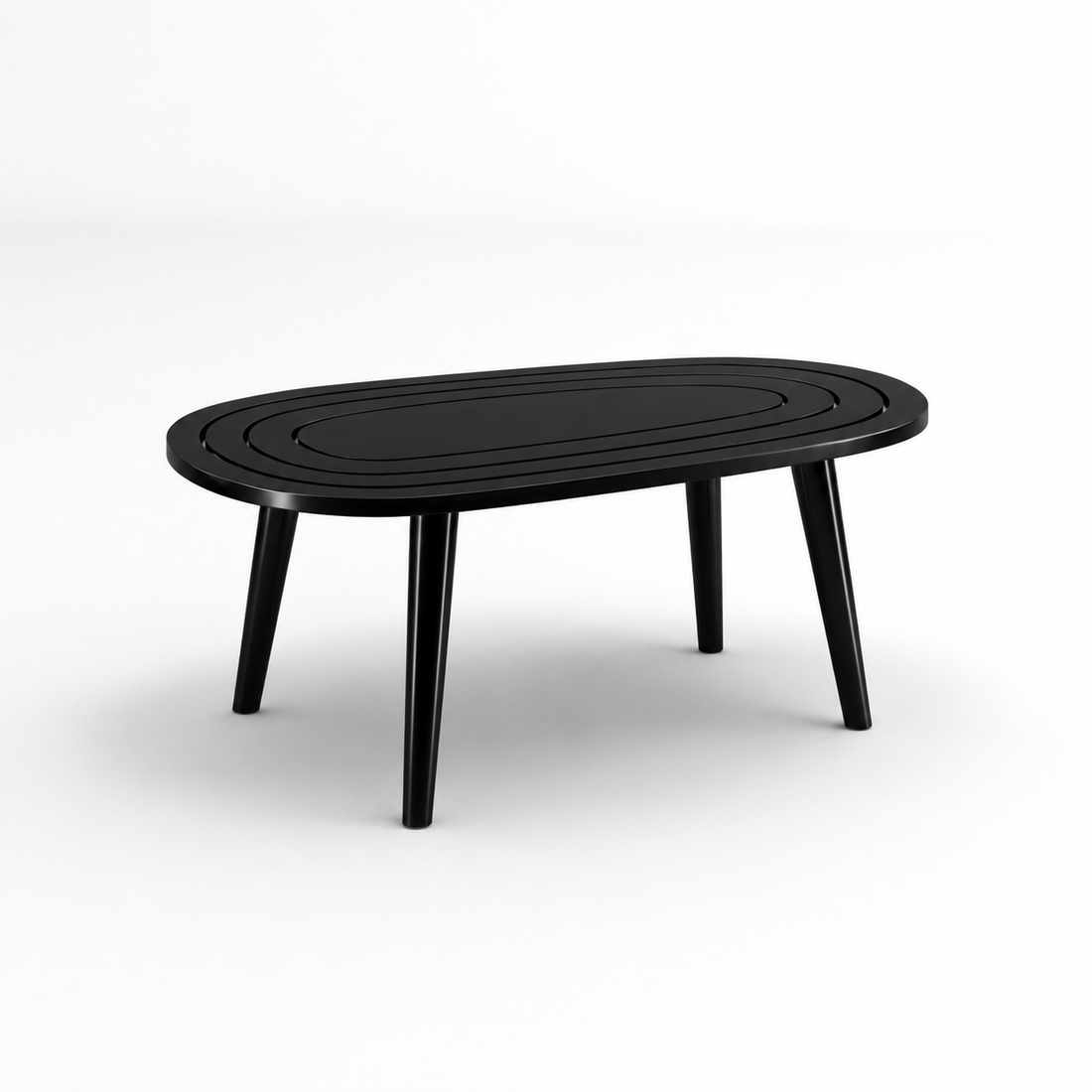 Solid Sheesham Wood Black Oval Center Table | Modern Living