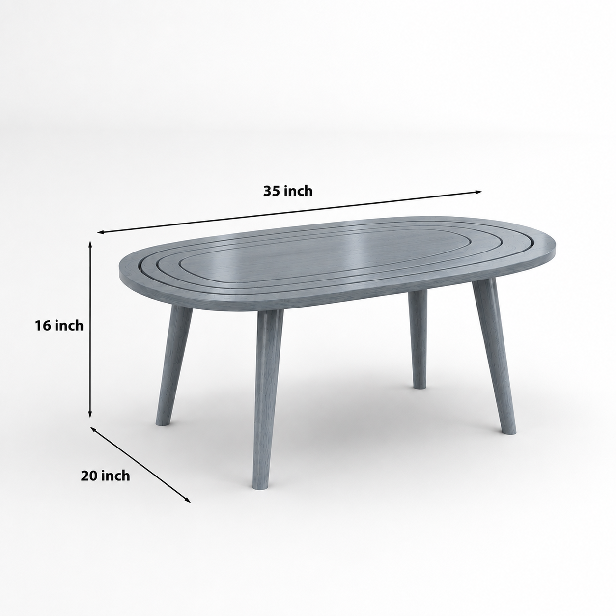 Solid Sheesham Wood Oval Center Table | Modern Wooden Living Room