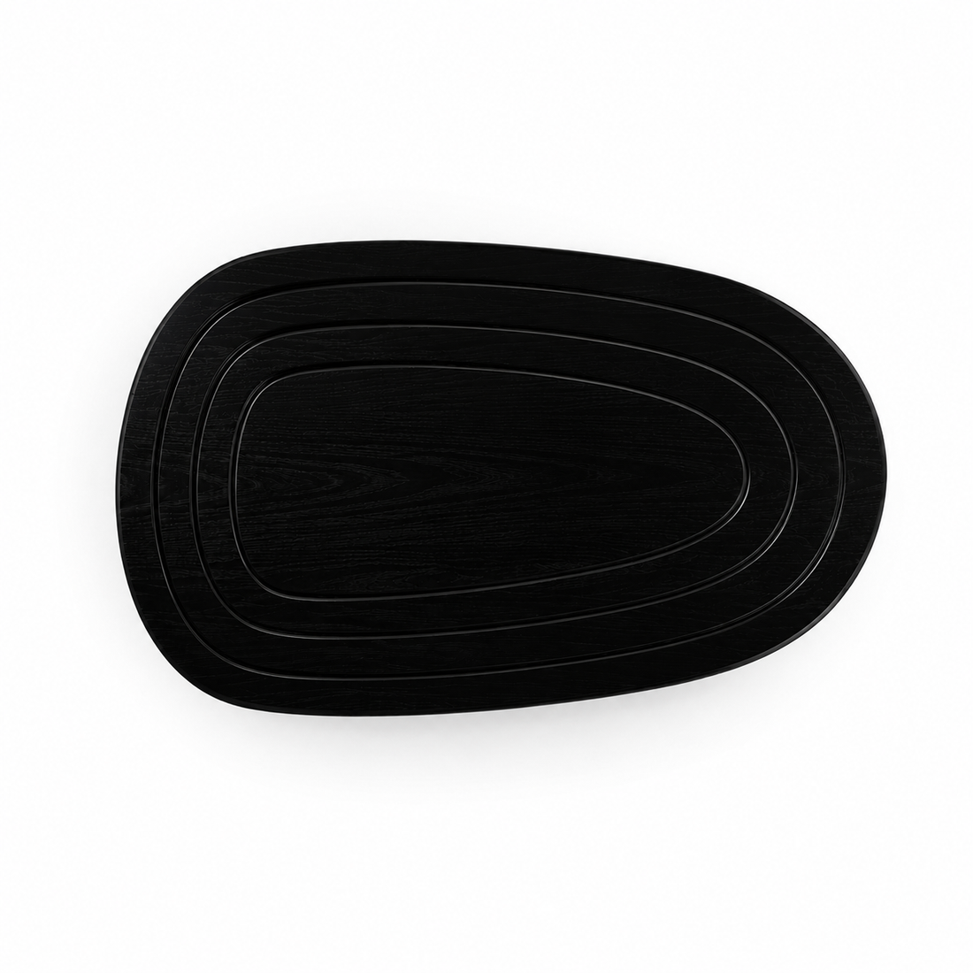 Solid Sheesham Wood Black Oval Center Table | Modern Living