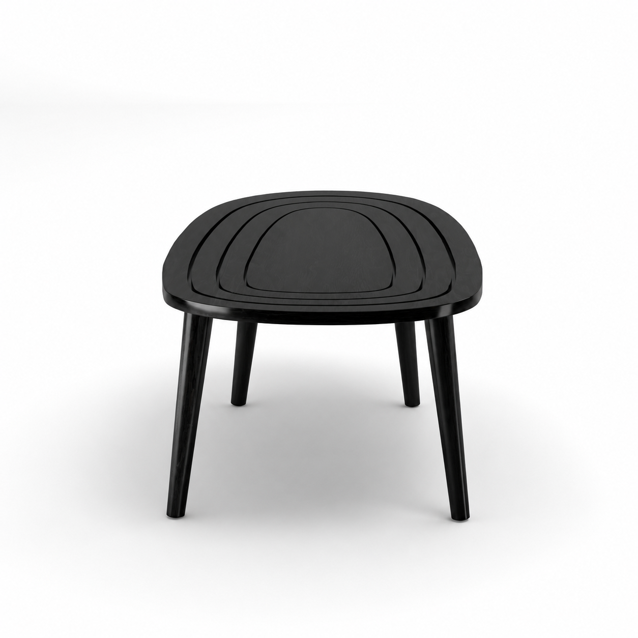 Solid Sheesham Wood Black Oval Center Table | Modern Living