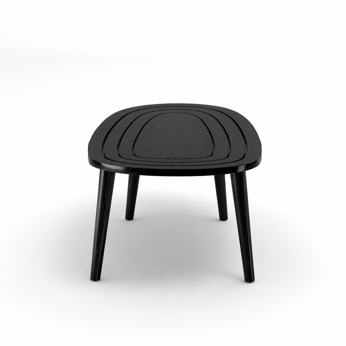 Solid Sheesham Wood Black Oval Center Table | Modern Living