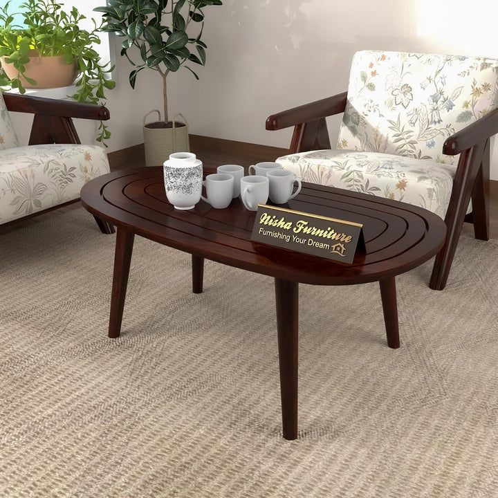 Solid Sheesham Wood Center Table | Modern Wooden Living Room Center Table